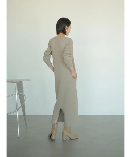 rem closet（レムクローゼット）の「ラゲットリブワンピース（ワンピース・レディース・アイボリー/グレイッシュベージュ・FREE）」の19枚目の写真