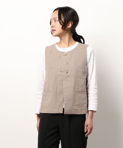 Samansa Mos2（サマンサ モスモス）の「後ろタックベスト（ベスト・レディース・ブラック/ベージュ/モカ・ﾌﾘ-）」の7枚目の写真