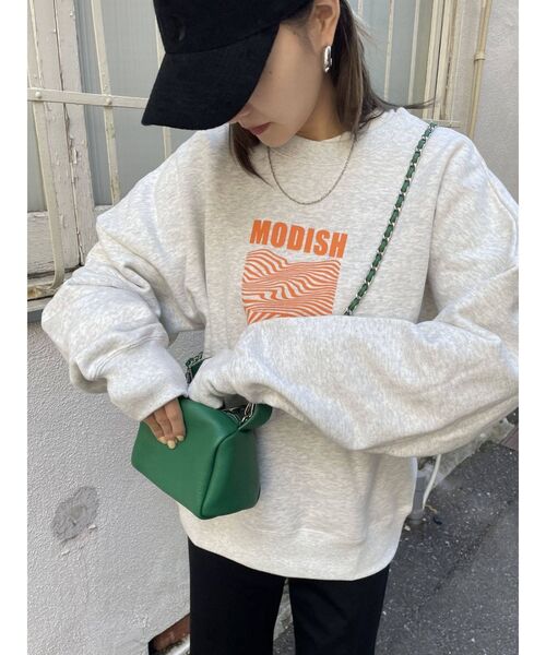 EMODA(エモダ)の「【WEB限定】コントラストカラースウェット(スウェット・レディース・ホワイト/グレー/ブラック/グリーン・FREE)」の14枚目の写真