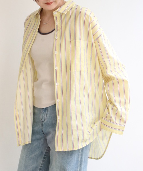ブラウス シャツ マルチストライプ ノースリーブ レディース NARACAMICIE】先染マルチストライプノースリーブブラウス(1(M)9