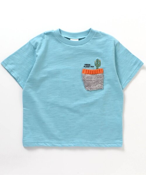 BREEZE(ブリーズ)の「ニットポケットTシャツ(Tシャツ/カットソー・キッズ・サックスブルー/グリーン/ピンク/ライトグレー・120/130/80/90/100/110/140)」の3枚目の写真