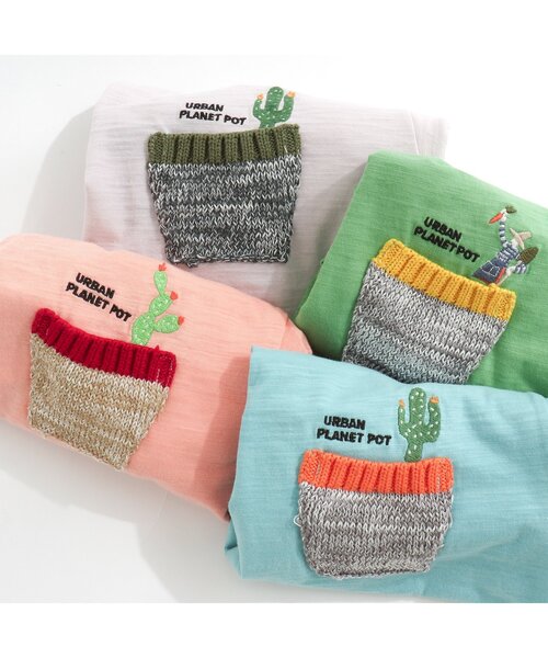 BREEZE(ブリーズ)の「ニットポケットTシャツ(Tシャツ/カットソー・キッズ・サックスブルー/グリーン/ピンク/ライトグレー・120/130/80/90/100/110/140)」の6枚目の写真