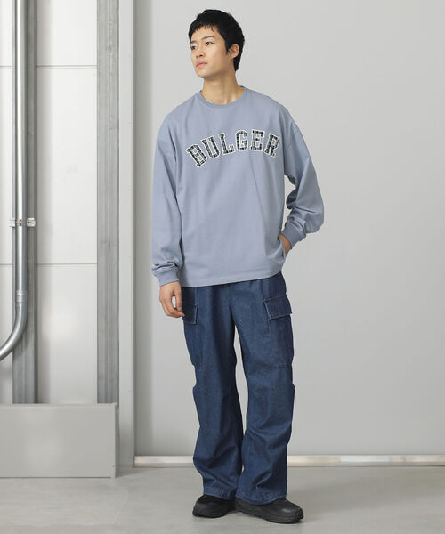 BEAMS HEART(ビームスハート)の「BEAMS HEART / チェック レタード ビッグ ロングスリーブ Tシャツ(Tシャツ/カットソー・メンズ・グリーン/ブルー系その他・MEDIUM/SMALL/LARGE)」の10枚目の写真