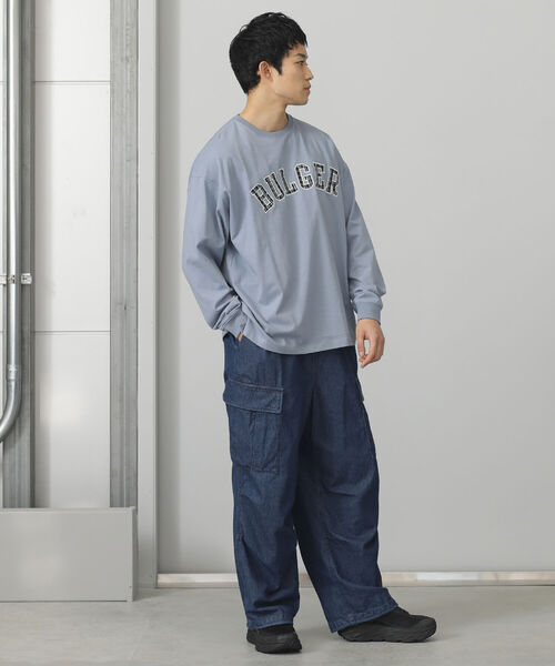 BEAMS HEART(ビームスハート)の「BEAMS HEART / チェック レタード ビッグ ロングスリーブ Tシャツ(Tシャツ/カットソー・メンズ・グリーン/ブルー系その他・MEDIUM/SMALL/LARGE)」の9枚目の写真