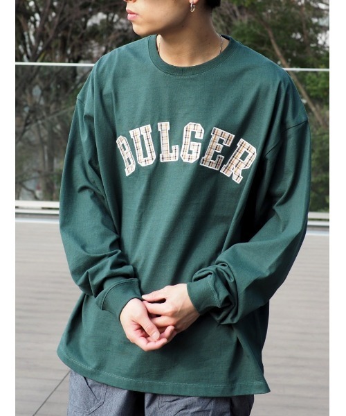 BEAMS HEART(ビームスハート)の「BEAMS HEART / チェック レタード ビッグ ロングスリーブ Tシャツ(Tシャツ/カットソー・メンズ・グリーン/ブルー系その他・MEDIUM/SMALL/LARGE)」の2枚目の写真