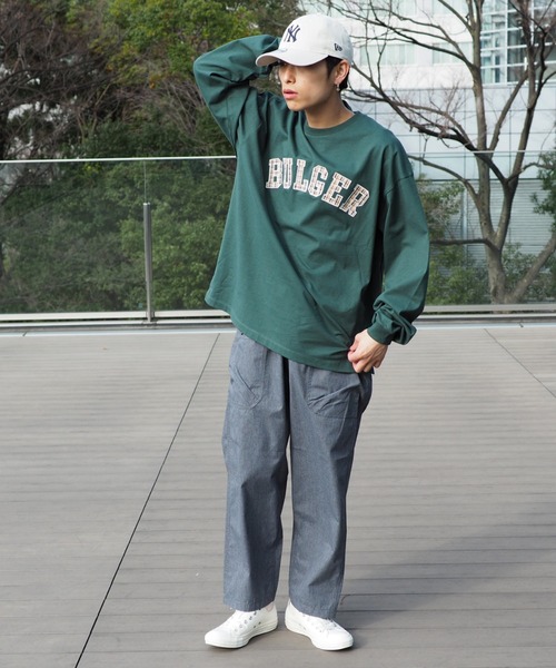 BEAMS HEART(ビームスハート)の「BEAMS HEART / チェック レタード ビッグ ロングスリーブ Tシャツ(Tシャツ/カットソー・メンズ・グリーン/ブルー系その他・MEDIUM/SMALL/LARGE)」の12枚目の写真