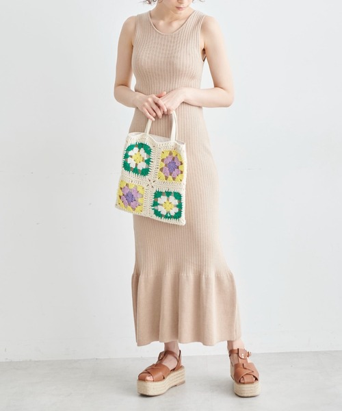 FREE'S MART(フリーズマート)の「◆ニットアップリブワンピース(ワンピース・レディース・ベージュ/ブルー/グリーン・FREE)」の2枚目の写真