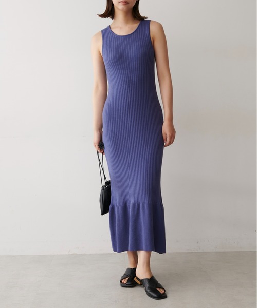 FREE'S MART(フリーズマート)の「◆ニットアップリブワンピース(ワンピース・レディース・ベージュ/ブルー/グリーン・FREE)」の3枚目の写真