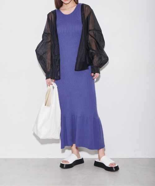 FREE'S MART(フリーズマート)の「◆ニットアップリブワンピース(ワンピース・レディース・ベージュ/ブルー/グリーン・FREE)」の16枚目の写真