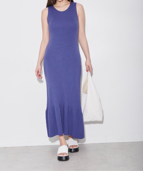 FREE'S MART(フリーズマート)の「◆ニットアップリブワンピース(ワンピース・レディース・ベージュ/ブルー/グリーン・FREE)」の18枚目の写真