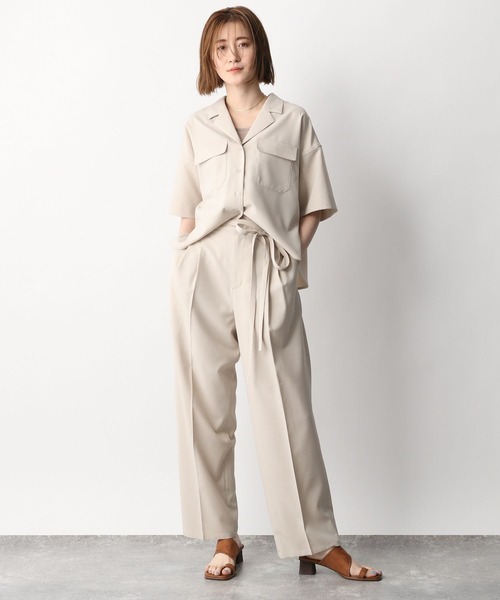 A part by(アパートバイ)の「セットアップ対応/リネンライクワイドパンツ 276405(その他パンツ・レディース・ブラック/ベージュ/グリーン/オレンジ・MEDIUM/LARGE)」の9枚目の写真