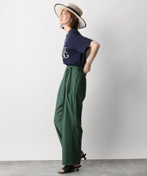 A part by(アパートバイ)の「セットアップ対応/リネンライクワイドパンツ 276405(その他パンツ・レディース・ブラック/ベージュ/グリーン/オレンジ・MEDIUM/LARGE)」の13枚目の写真