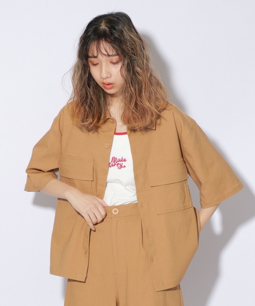PBLIM(ページボーイリム)の「【PAGEBOYLIM】スーパーストレッチシャツ(シャツ/ブラウス・レディース・ブラック/ベージュ・MEDIUM/LARGE)」の9枚目の写真