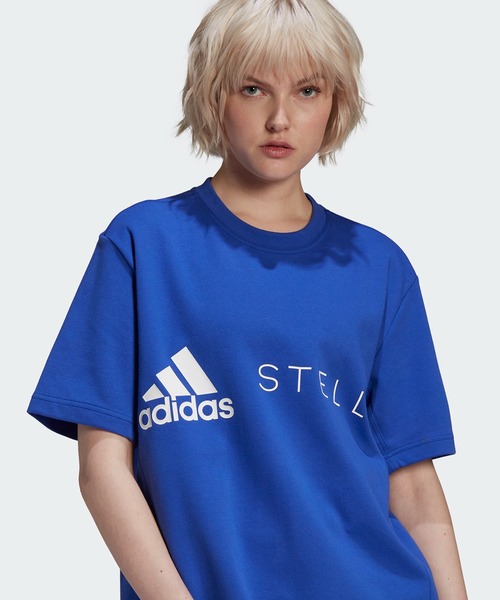 adidas by Stella McCartney（アディダスバイステラマッカートニー）の「【adidas by Stella McCartney】 ロゴ 半袖Tシャツ / 夏服 / アディダス（Tシャツ/カットソー・レディース・ブラック/ホワイト/ブルー/ライトグレー/ホワイト×パープル/ブラック×イエロー・MEDIUM/SMALL/LARGE/X-LARGE）」の18枚目の写真