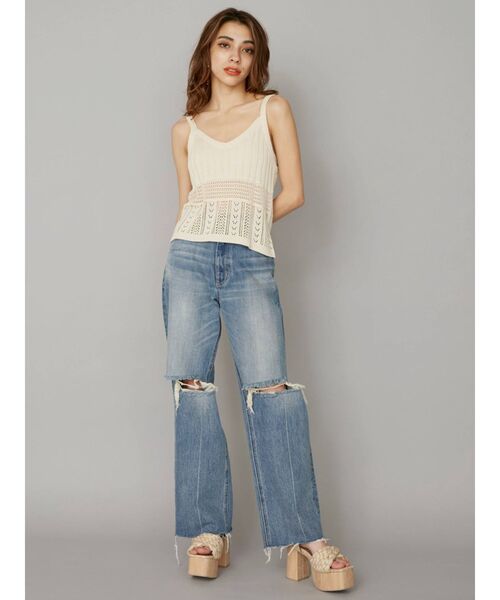 EVRIS（エヴリス）の「ラフィアヒールサンダル（サンダル・レディース・ブラック/ベージュ・SMALL/MEDIUM/LARGE）」の3枚目の写真