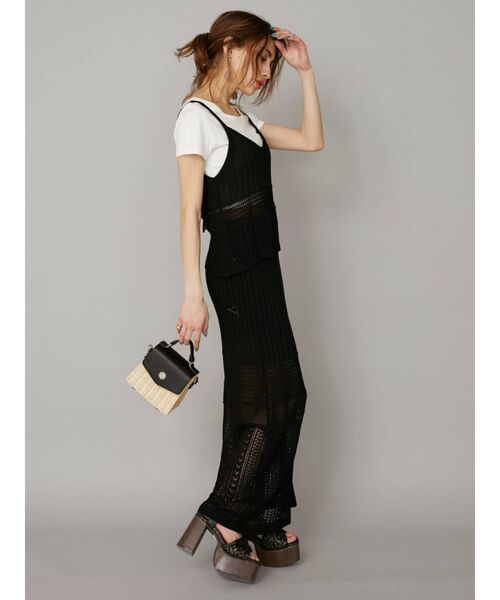 EVRIS（エヴリス）の「ラフィアヒールサンダル（サンダル・レディース・ブラック/ベージュ・SMALL/MEDIUM/LARGE）」の6枚目の写真