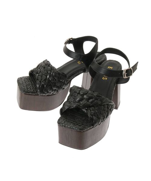 EVRIS（エヴリス）の「ラフィアヒールサンダル（サンダル・レディース・ブラック/ベージュ・SMALL/MEDIUM/LARGE）」の21枚目の写真