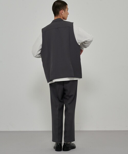 CITY TOKYO（シティトウキョウ）の「ワイドテーパードスラックス（スラックス・メンズ・ブラック/ダークグレー/ダークブルー・1/2）」の6枚目の写真