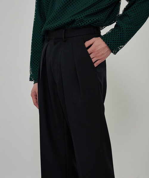 CITY TOKYO（シティトウキョウ）の「ワイドテーパードスラックス（スラックス・メンズ・ブラック/ダークグレー/ダークブルー・1/2）」の8枚目の写真