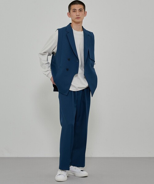 CITY TOKYO（シティトウキョウ）の「ワイドテーパードスラックス（スラックス・メンズ・ブラック/ダークグレー/ダークブルー・1/2）」の12枚目の写真