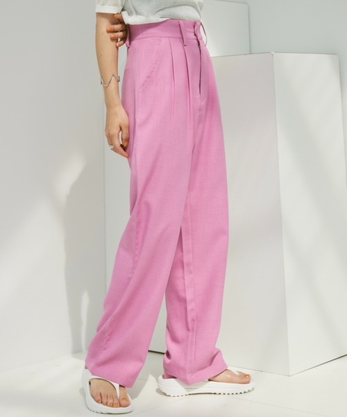 Happy John（ハッピージョン）の「vivid color slacks pants/ビビッドカラースラックスパンツ（スラックス・レディース・ピンク/オレンジ/ブルー/グリーン・SMALL/MEDIUM）」の3枚目の写真