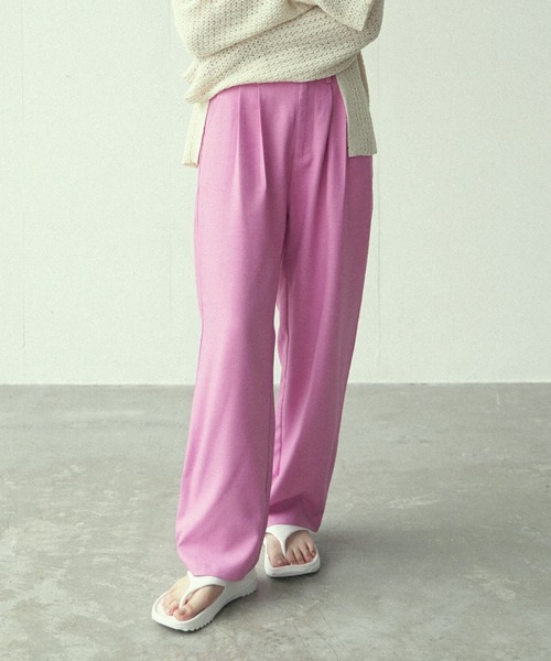 Happy John（ハッピージョン）の「vivid color slacks pants/ビビッドカラースラックスパンツ（スラックス・レディース・ピンク/オレンジ/ブルー/グリーン・SMALL/MEDIUM）」の6枚目の写真