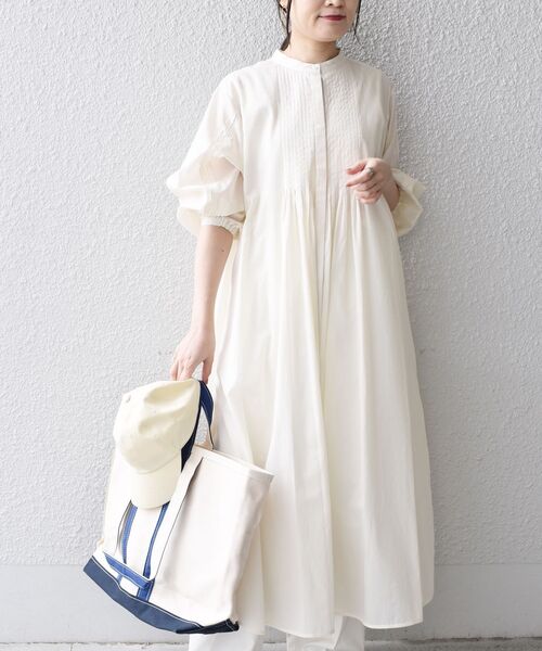 SHIPS(シップス)の「〈手洗い可能〉 ピンタック 羽織り ワンピース◇(ワンピース・レディース・ネイビー/グリーン/レッド/オフホワイト・ONE SIZE)」の11枚目の写真