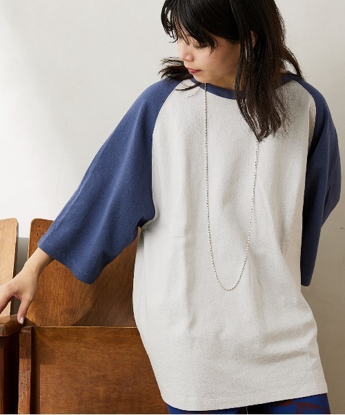 JOURNAL STANDARD relume（ジャーナルスタンダード　レリューム）の「オーバーサイズ ラングランスリーブTシャツ（Tシャツ/カットソー・メンズ・ホワイト/グレー/ベージュ・MEDIUM/LARGE）」の8枚目の写真