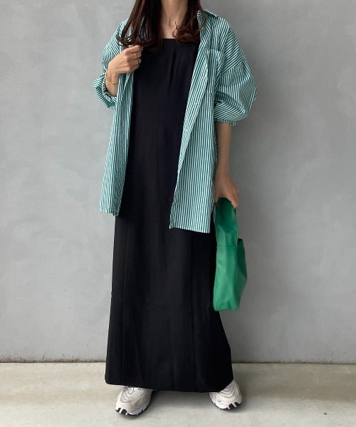 Re:EDIT（リエディ）の「[低身長/高身長サイズ有]MIXストレッチベアキャミワンピース（ワンピース・レディース・ブラック/グレー/イエロー/オレンジ/アイボリー・MEDIUM/LARGE/SHORT/TALL）」の12枚目の写真