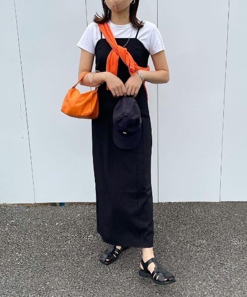 Re:EDIT（リエディ）の「[低身長/高身長サイズ有]MIXストレッチベアキャミワンピース（ワンピース・レディース・ブラック/グレー/イエロー/オレンジ/アイボリー・MEDIUM/LARGE/SHORT/TALL）」の14枚目の写真