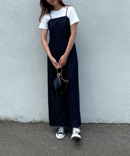 はな♡新品☆ストレッチタートルロングワンピース　フリーサイズ　高見え KOBE LETTUCE ワンピース ロング ノースリーブ 夏 低身長
