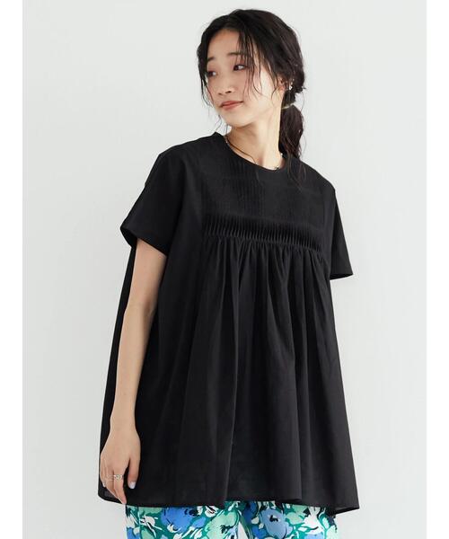 CRAFT STANDARD BOUTIQUE(クラフトスタンダードブティック)の「フロントピンタックブラウス *◆(シャツ/ブラウス・レディース・ブラック/オフホワイト/イエロー/グリーン・FREE)」の6枚目の写真