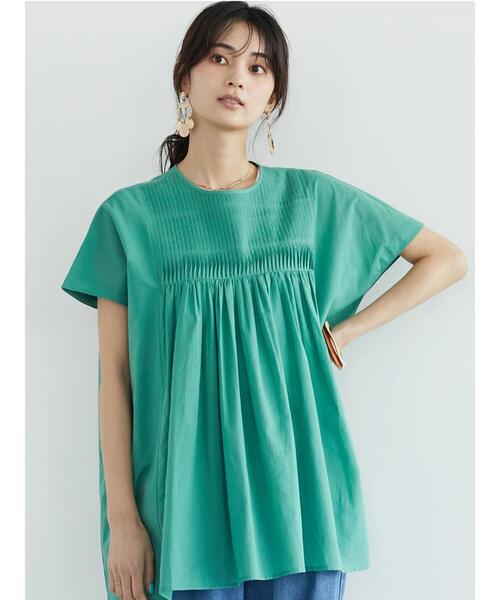 CRAFT STANDARD BOUTIQUE(クラフトスタンダードブティック)の「フロントピンタックブラウス *◆(シャツ/ブラウス・レディース・ブラック/オフホワイト/イエロー/グリーン・FREE)」の8枚目の写真