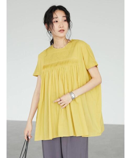 CRAFT STANDARD BOUTIQUE(クラフトスタンダードブティック)の「フロントピンタックブラウス *◆(シャツ/ブラウス・レディース・ブラック/オフホワイト/イエロー/グリーン・FREE)」の15枚目の写真