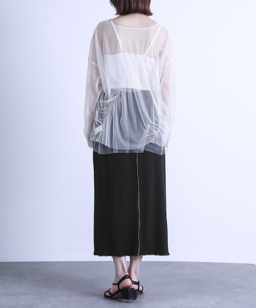 n'OrLABEL（ノアールレーベル）の「『センターラインスリットリブスカート』（スカート・レディース・ブラック/ラベンダー/ライトパープル・1/2）」の6枚目の写真