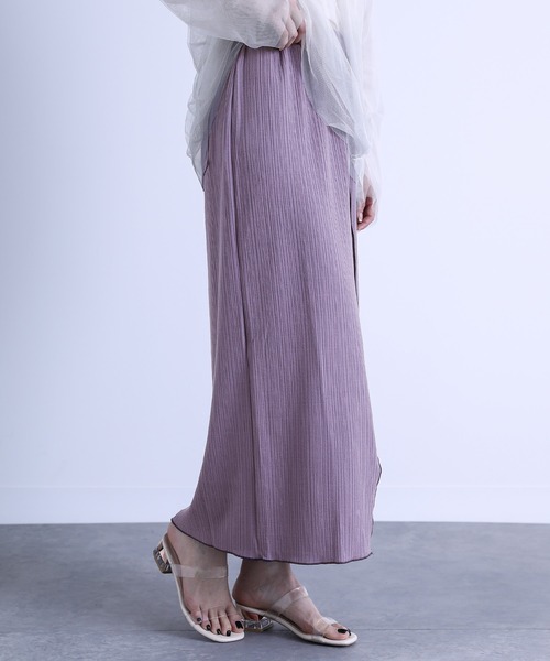 n'OrLABEL（ノアールレーベル）の「『センターラインスリットリブスカート』（スカート・レディース・ブラック/ラベンダー/ライトパープル・1/2）」の7枚目の写真
