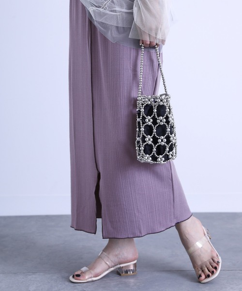 n'OrLABEL（ノアールレーベル）の「『センターラインスリットリブスカート』（スカート・レディース・ブラック/ラベンダー/ライトパープル・1/2）」の8枚目の写真