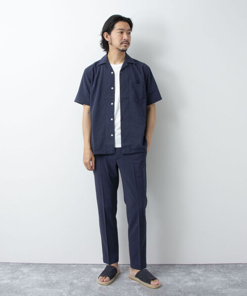 NOLLEY'S goodman(ノーリーズグッドマン)の「EVALET オープンカラーシャツ(吸水速乾、軽量ストレッチ素材)セットアップ可(シャツ/ブラウス・メンズ・ブルー/ネイビー・MEDIUM/LARGE/SMALL/X-LARGE)」の7枚目の写真