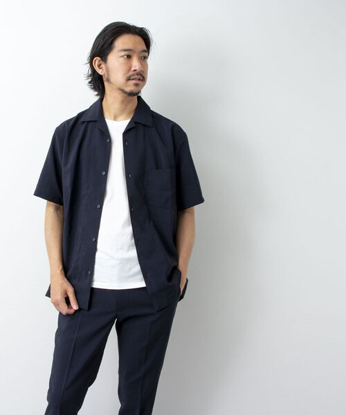 NOLLEY'S goodman(ノーリーズグッドマン)の「EVALET オープンカラーシャツ(吸水速乾、軽量ストレッチ素材)セットアップ可(シャツ/ブラウス・メンズ・ブルー/ネイビー・MEDIUM/LARGE/SMALL/X-LARGE)」の11枚目の写真