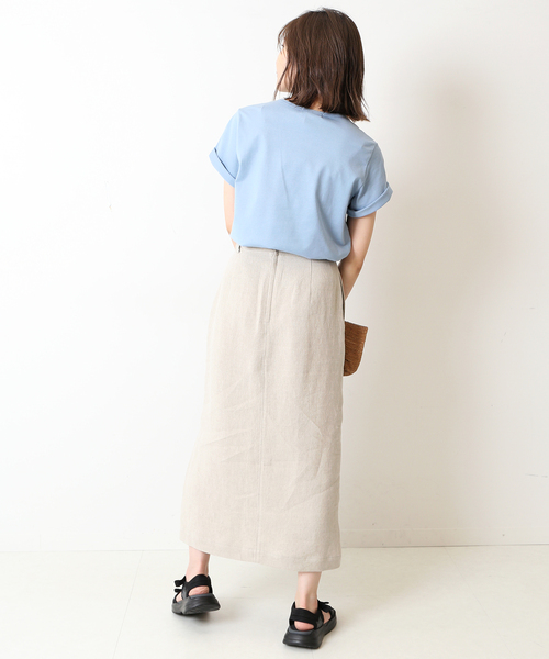 リネンコインポケットタイトスカート