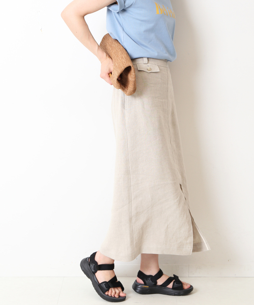 リネンコインポケットタイトスカート