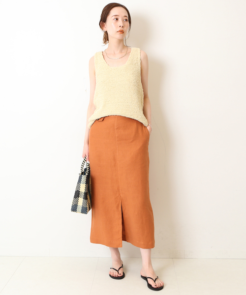 リネンコインポケットタイトスカート