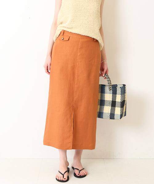 リネンコインポケットタイトスカート