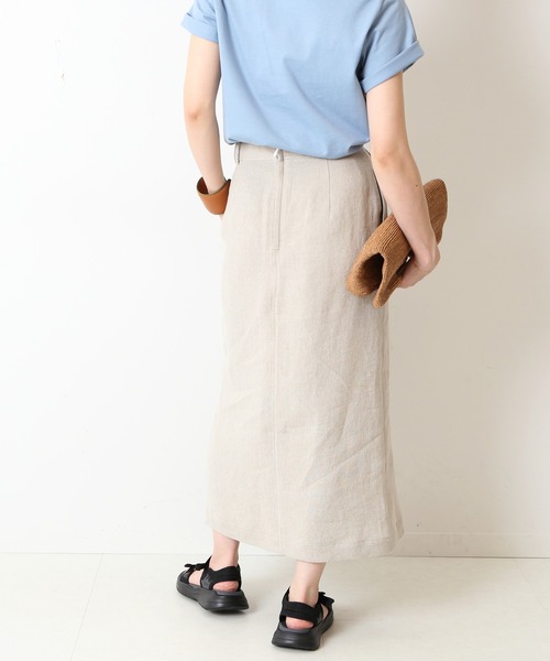 SLOBE IENA(スローブイエナ)の「リネンコインポケットタイトスカート(スカート・レディース・ベージュ/オレンジ・38/36)」の10枚目の写真