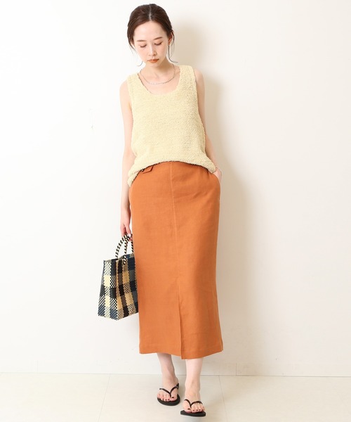 SLOBE IENA ベージュタイトスカート 38 スローブ イエナ SLOBE IENA フレンチリネンタイトスカート