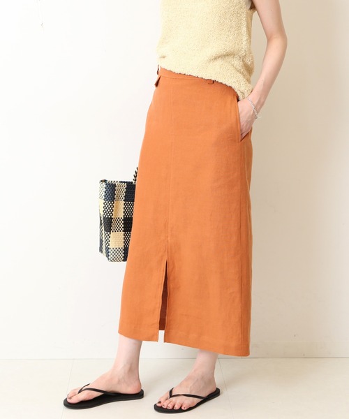 SLOBE IENA(スローブイエナ)の「リネンコインポケットタイトスカート(スカート・レディース・ベージュ/オレンジ・38/36)」の16枚目の写真