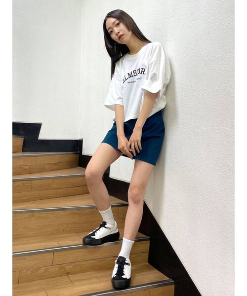 EMODA（エモダ）の「ヴィンテージクロップTシャツ（Tシャツ/カットソー・レディース・ブラック/ホワイト/グレー・FREE）」の11枚目の写真