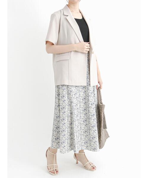 Te chichi(テチチ)の「リネンライクハーフスリーブジャケット(ノーカラージャケット・レディース・ネイビー/ベージュ/モカ・フリ-)」の18枚目の写真