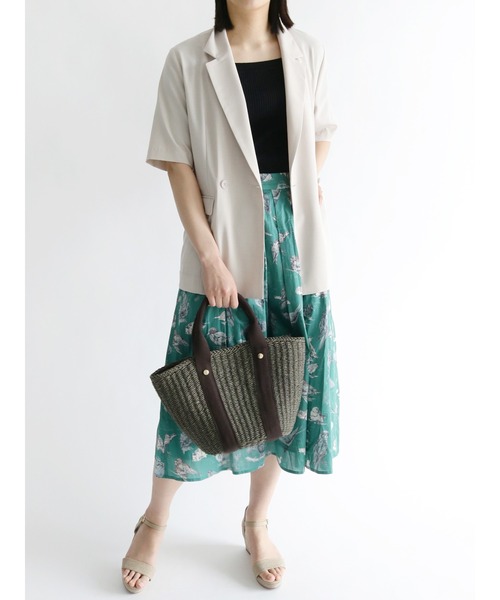 Te chichi（テチチ）の「リネンライクハーフスリーブジャケット