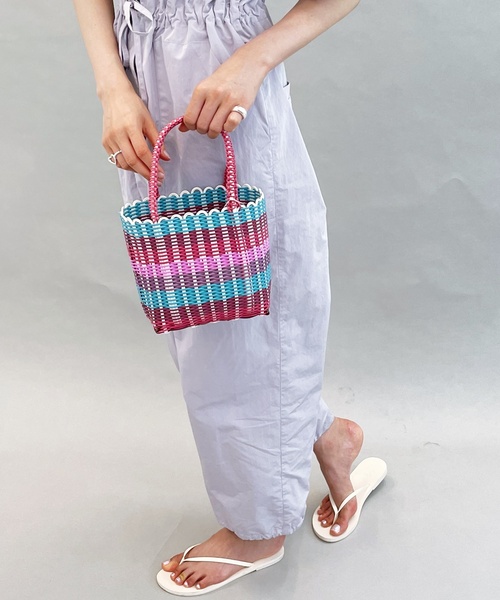 EDIT. FOR LULU（エディットフォールル）の「【SCONI/スコーニ】mini バスケットバッグ（かごバッグ・レディース・パープル/ピンク/アイボリー・FREE）」の3枚目の写真